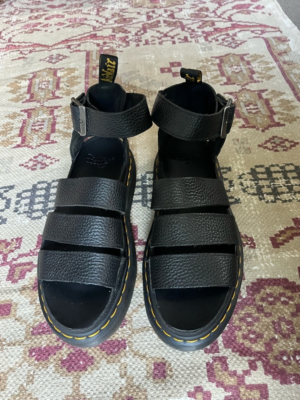 Dr. Martens Clarissa Black Leather Strappy Sandals 8